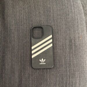 Adidas Black Case with White Triple Stripes